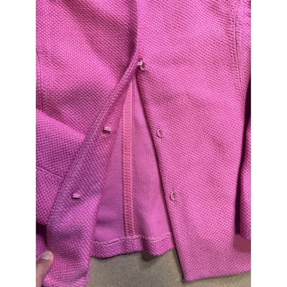 Eileen Fisher Petite Pink Virgin Wool Textured Stand Collar Blazer Jacket PM - Picture 8 of 10